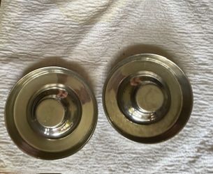 Three 12 Inch Stainless Puppy Feeding Dishes
