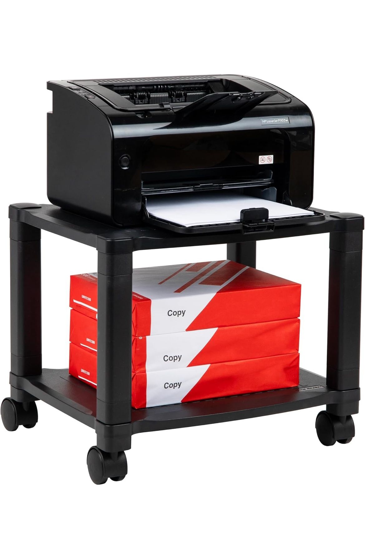 Rolling Printer Cart, Utility Cart, Printer Stand, Under Desk Storage