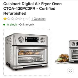Cuisinart Digital Air Fryer Oven CTOA-130PC2FR - Certified Refurbished