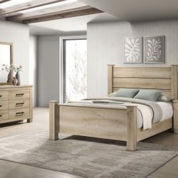 Queen Bedroom Set Includes Dresser, Mirror, Nightstand, & Queen Bed Frame 
