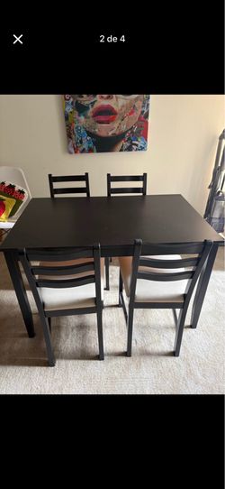 Dining table and chairs