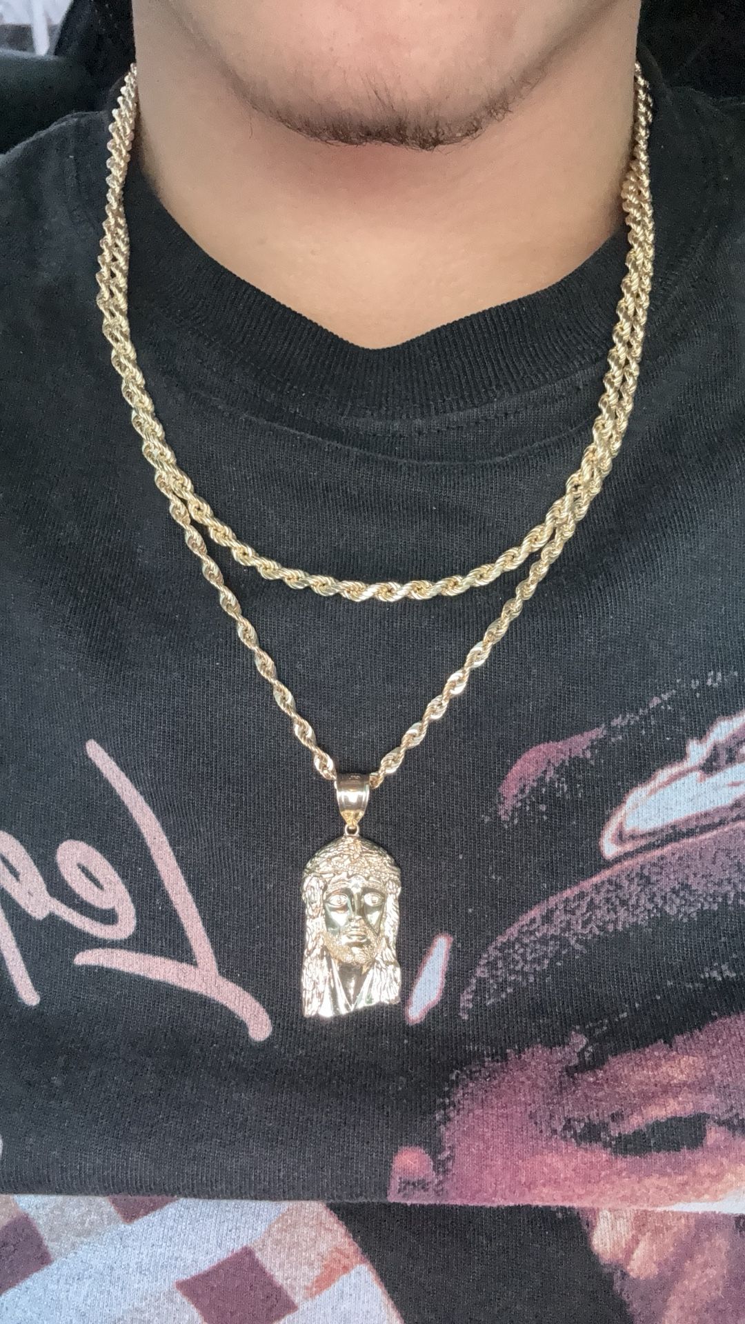 10k Gold Ropes And Pendant