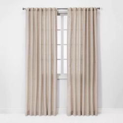 Two Light Filtering Linen Curtain Panels