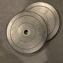 Rogue Fitness Pair Of 25 Lb Olympic Rubber Bumper Weight Plates