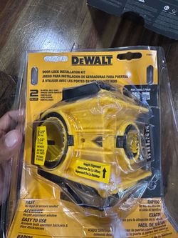 DEWALT Door Lock Installation Kit, C Clamp Design Hole Saw Kit For Metal or Wood Doors,