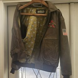 Vintage EXCELLED Brown Leather Budweiser Anheuser - Busch Jacket Size X-Large