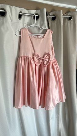 Girls Pink Satin Bow Dress size 130