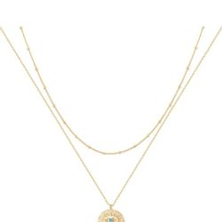 Evil Eye Necklace for Women 18k Gold Plated