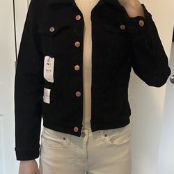 TNT Black Button-Up Cropped Jacket – Large