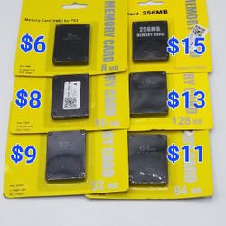 PS2 Memory Cards Prices As Pictured