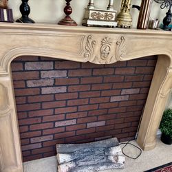 Carved solid wood fireplace mantle/surround Excellent condition