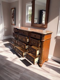 FREE DELIVERY Ornate Triple Dresser with Marble Top