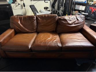 Pottery Barn Turner Leather Sofa 3 Seater