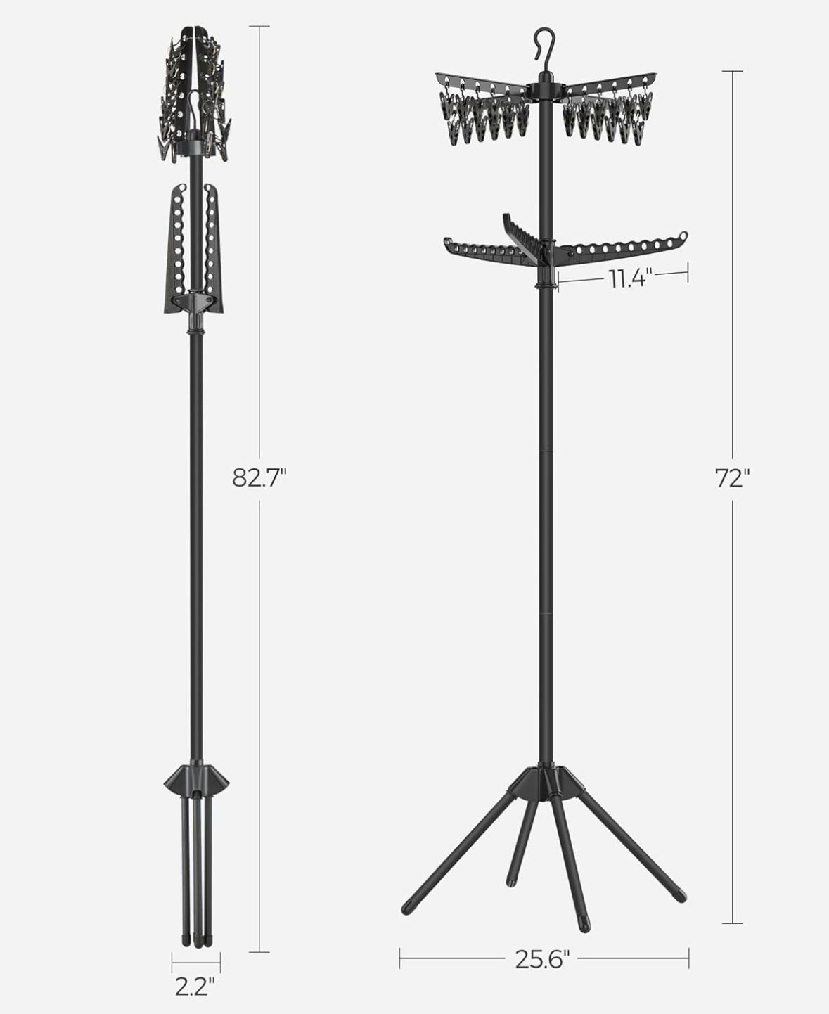 SONGMICS 2-Tier Clothes Drying Rack, 72-Inch Folding Rack