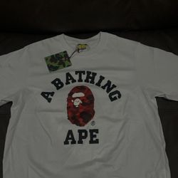 BAPE Color Camo College Tee 'White/Red'