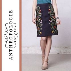 Anthropologie Moulinette Soeurs Linen Clematis Skirt Size 8