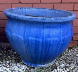 Large Blue Outdoor Garden Pot