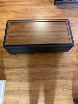 Storage Ottoman with Wood Tray Top