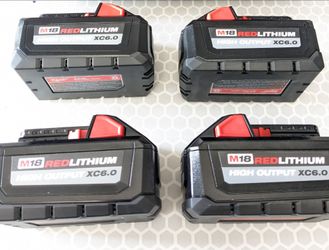 M18 Milwaukee XC 6.0 HIGH OUTPUT Battery 4-PACK