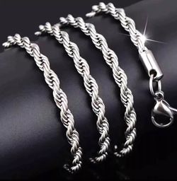 22" 3mm wide stainless steel necklace Men's Women's Unisex