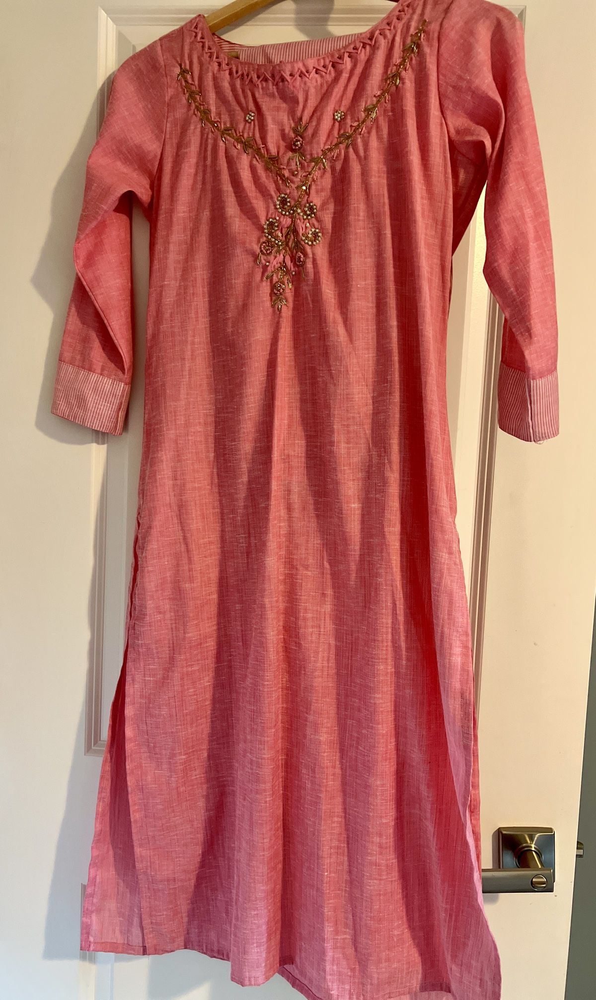 Pink Kurti And Trousers Set