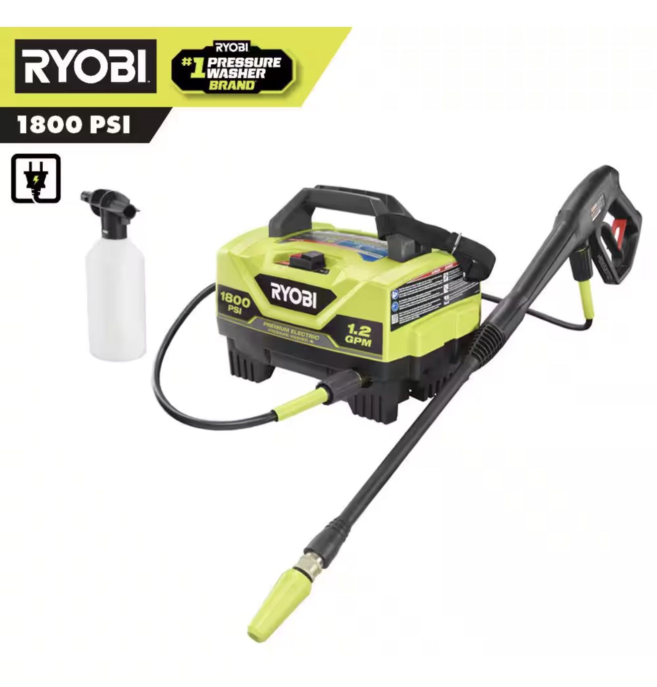 Ryobi 1800 PSI Corded Pressure Washer