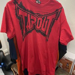 red 2009 TapouT "Believe" graphic t-shirt
