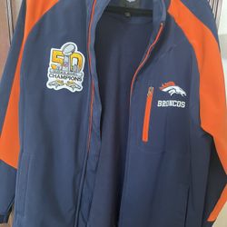 Denver Broncos -weather Resistant, NFL Brand, 50th Superbowl Champions Jacket. Size M.