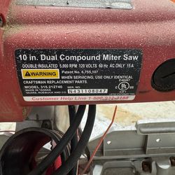Craftsman 10 inch Dual Compound Miter Saw