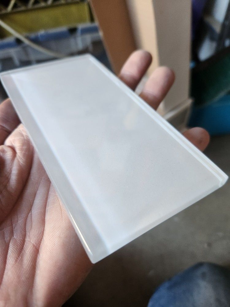 3x6 Subway White Glass Tiles