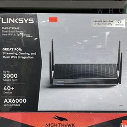Linksys Mr9610 AX6000 Dual-Band Mesh Wi-Fi 6 Router $149.99