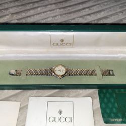 Gucci 9000 L two Tone Steel Gold Dial 