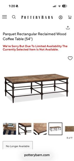 Pottery Barn coffee table