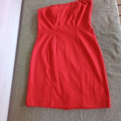 Forever 21 orange/red mini strapless dress size Medium. 