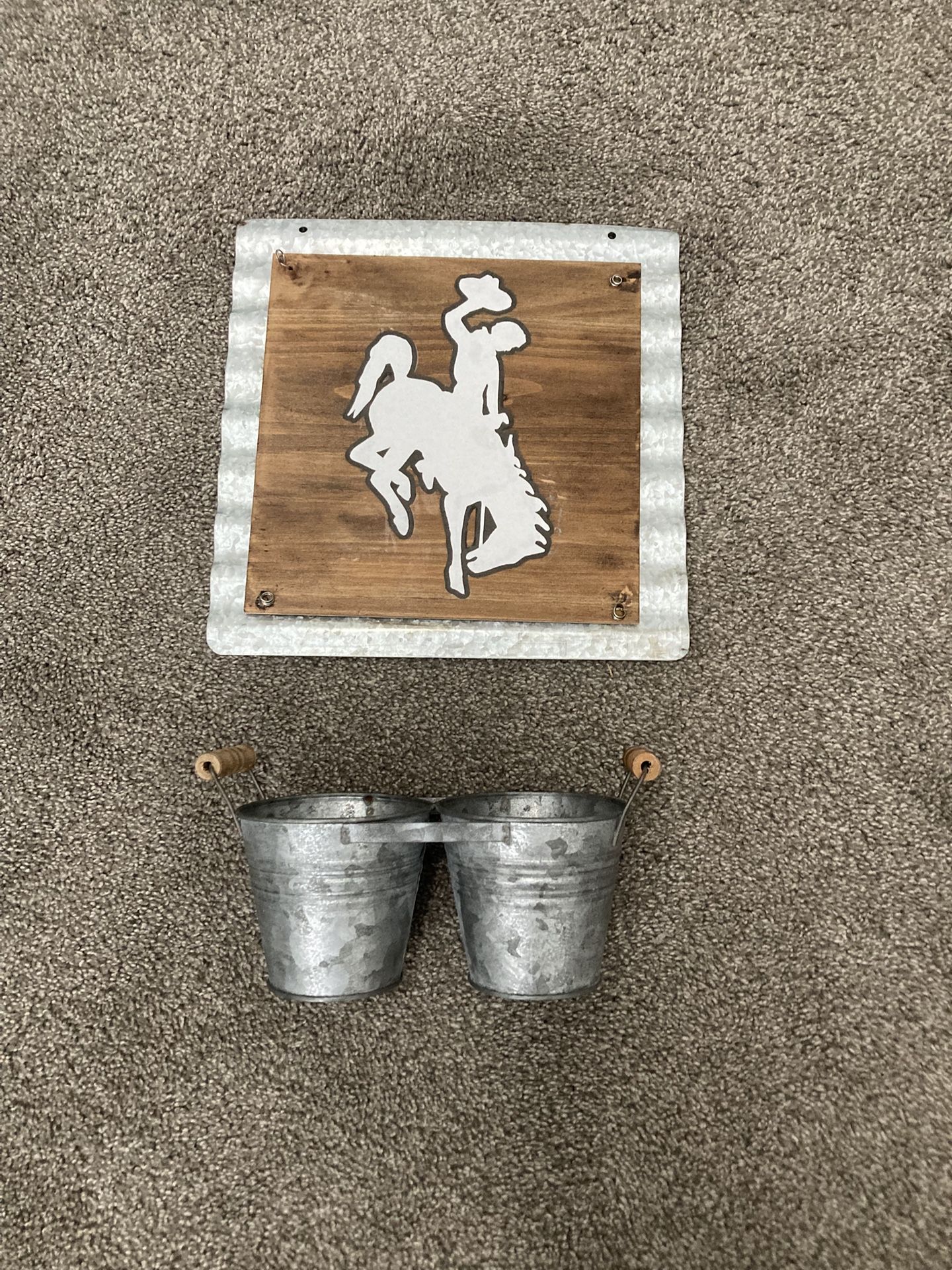Steamboat Wall Decor With Metal Bucket