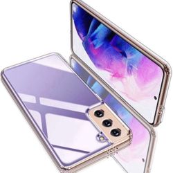 Humixx Samsung Galaxy S21 Case Clear, [Slim Fit] [15X Anti-Yellowing] [5.0 Military Shockproof] Protective Cover with Airbag, Flexible TPU Bumper with