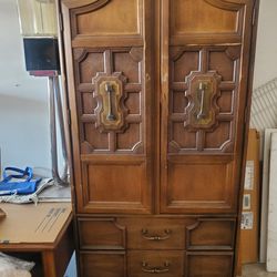 Solid Wood 1950's Armoire 