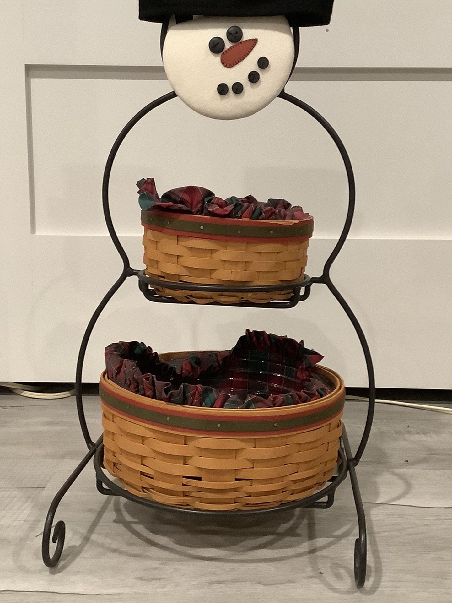 Longaberger Snowman With Baskets