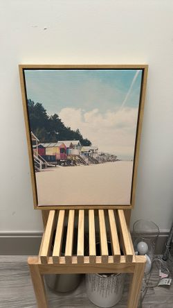 Framed "Beach Huts" Canvas Art