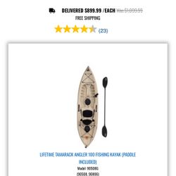 2 Lifetime Tamarack 100 Kayaks With Roof Kayak Rack 