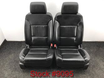 Black Leather Front Bucket Seats For A 2020 Chevy Suburban Heated Cooled Memory Stock #9095
