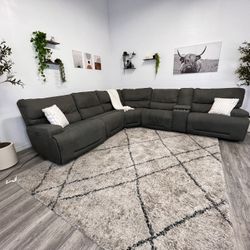 Gray Sectional Recliner Couch - Free Delivery 