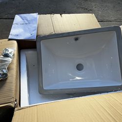 Ceramic Sink - 17” inches Width, 13” inches Depth, 6” inches Tall