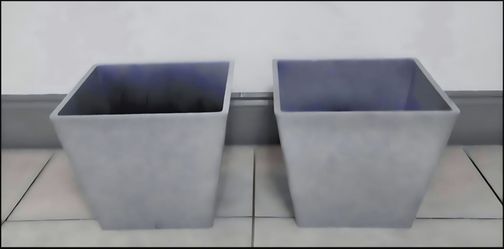 *** JUST REDUCED *** PAIR of 12" Square Heather Gray Resin Planters (2 for $35) @ Lasting Creations