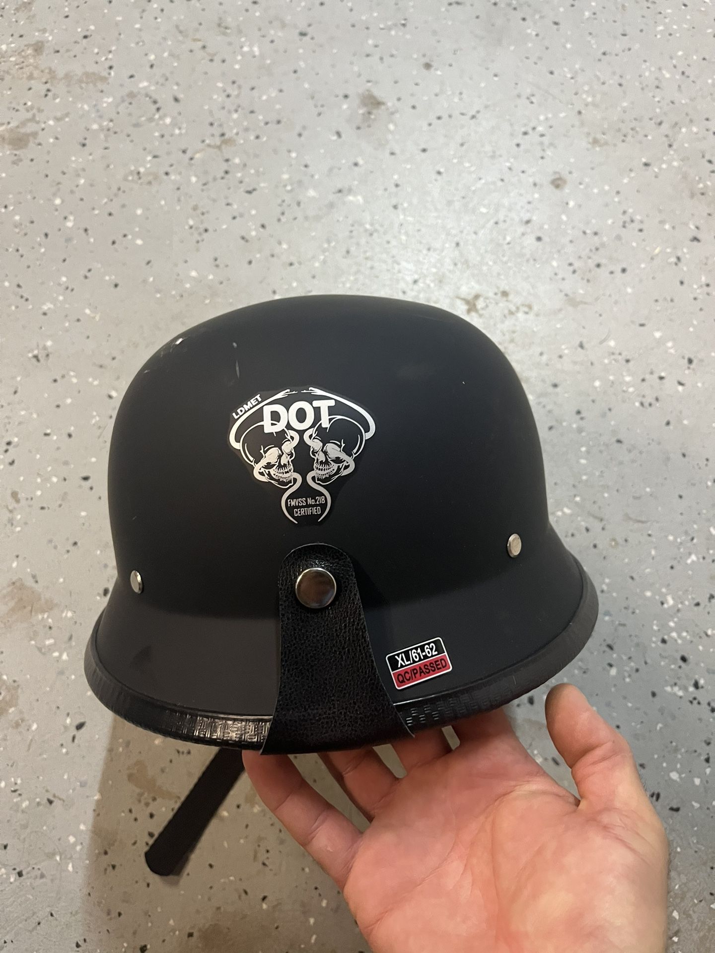 Mayan Style Half Helmet German Style DOT Helmet - Forged Carbon Black