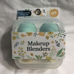 4pk Make up blender with reusable case blue yellow.