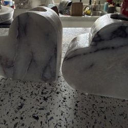 threshold heart marble candle holder
