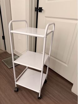 White metal utility cart