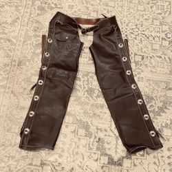 New!  Leather zipper Split Zipper Chaps