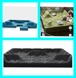 BRAND NEW DUNE COUCHES set 25PCS, BLACK MICROFIBER. CUSTOM MADE AVAILABLE